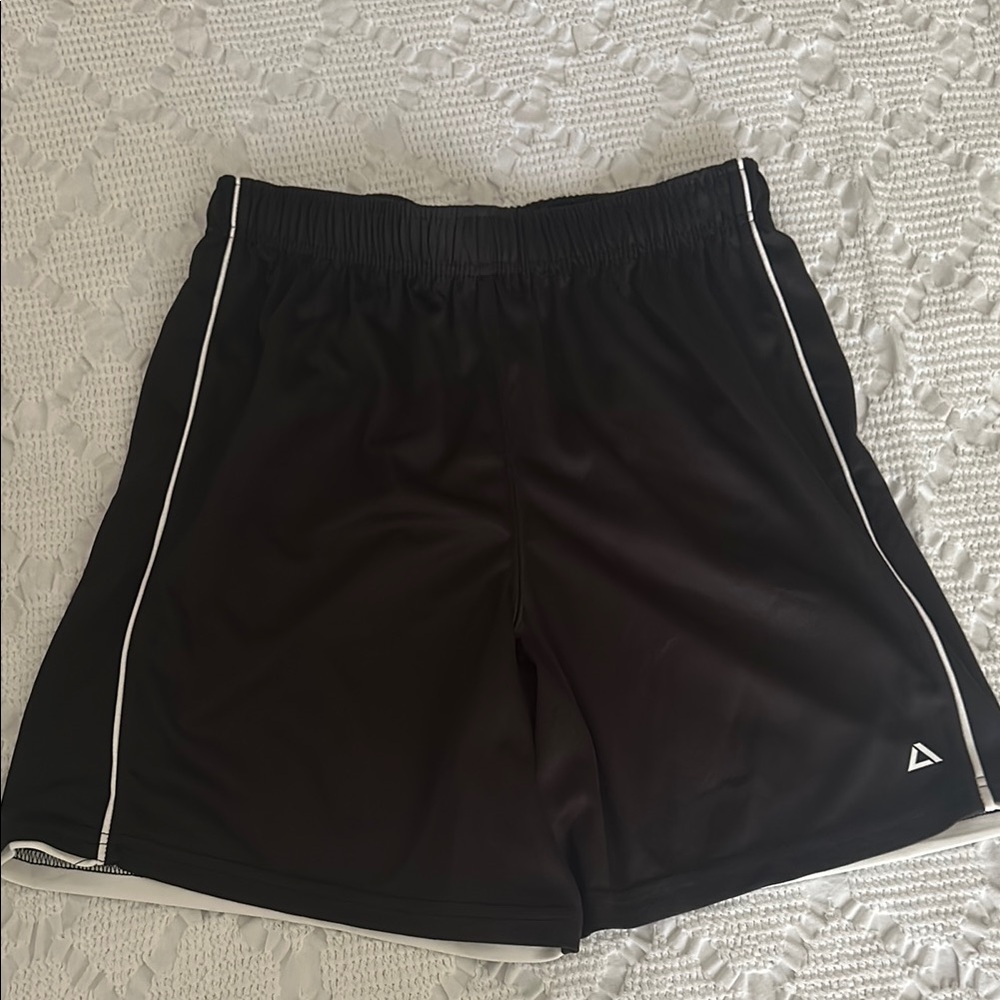 Black Athletic Shorts with White Trim